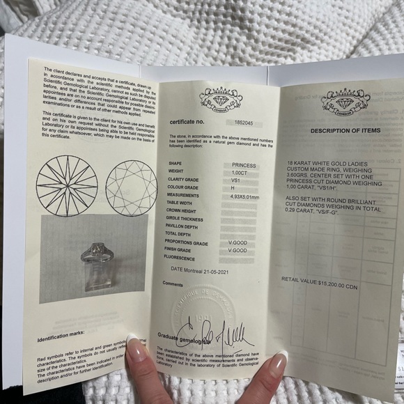 Diamond ring .. size 5  3/4 - Picture 2 of 4